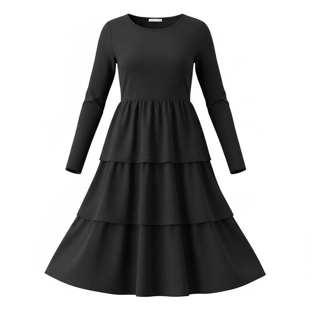 LuLaRoe Georgia Black Tiered Casual Dress